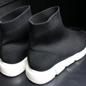 Black Slip-On Sock Sneaker Shoes